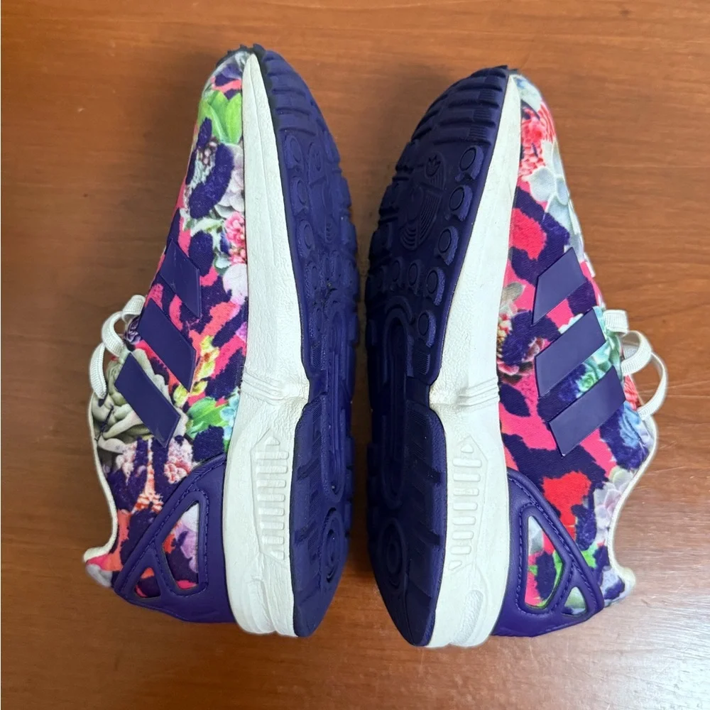 Adidas Torsion ZX Flux Ortholite Kids Floral Sneakers Purple and Pink Size 8K
